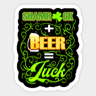 Shamrock Beer Patricks Day Celebration Sticker